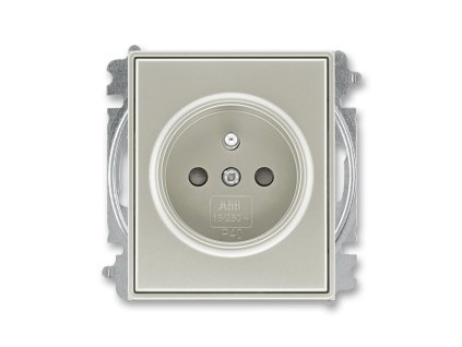 Zásuvka 1-násobná bezšroubová starostříbrná TIME