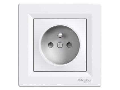 Zásuvka 1-násobná šroubová bílá ASFORA