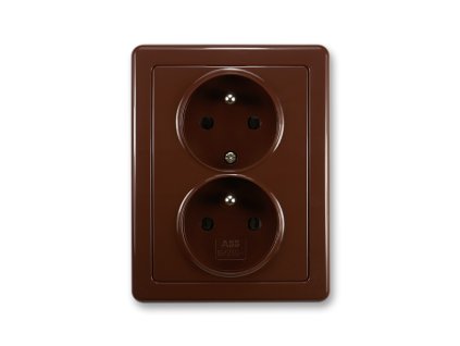 Zásuvka 2-násobná šroubová hnědá SWING