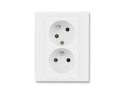 Zásuvka 2-násobná bezšroubová šikmá bílá/bílá LEVIT