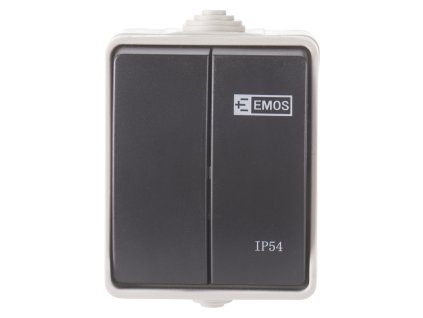 Vypínač č.5 nástěnný IP54 šedý EMOS