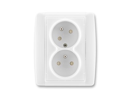 Zásuvka 2-násobná bezšroubová šikmá bílá/bílá ELEMENT