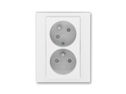 Zásuvka 2-násobná bezšroubová šikmá bílá/ledová bílá LEVIT