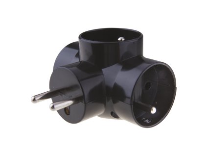 Zásuvka P0030 3-násobná rozbočovací černá