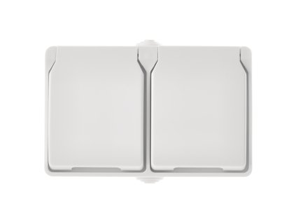 Zásuvka 2-násobná nástěnná IP44 EMOS bílá