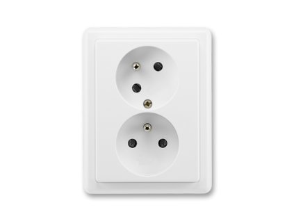 Zásuvka 2-násobná šíkmá šroubová bílá SEZ