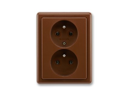 Zásuvka 2-násobná šroubová šikmá skořicová SEZ