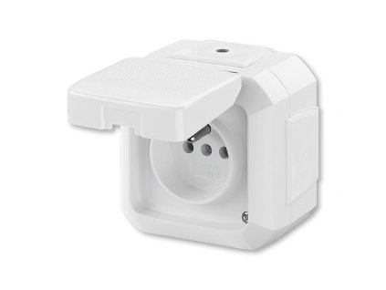 Zásuvka 1-násobná s víčkem šroubová bílá VARIANT IP54