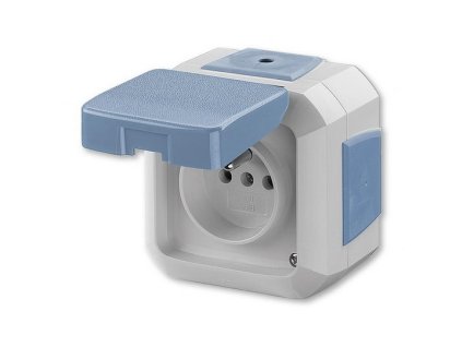 Zásuvka 1-násobná s víčkem šroubová modrá VARIANT IP54