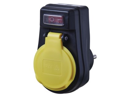 Zásuvka P00271 1-násobná s vypínačem IP44 černá