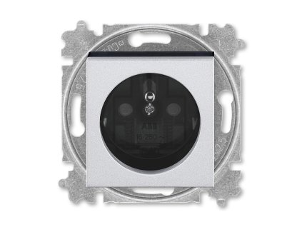 Zásuvka 1-násobná titanová/kouřová černá LEVIT M