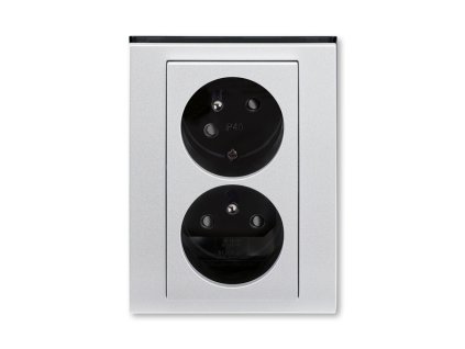 Zásuvka 2-násobná bezšroubová titanová/kouřová černá LEVIT M