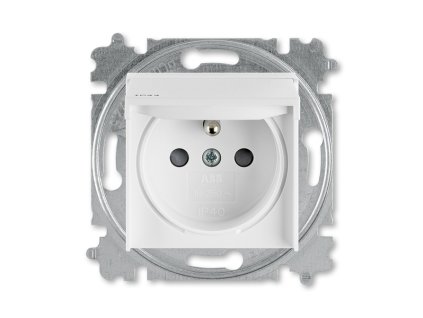 Zásuvka 1-násobná bezšroubová s víčkem bílá/bílá LEVIT IP44