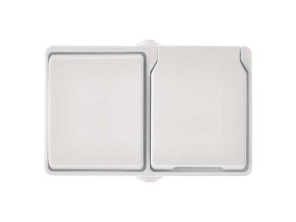 Kombinace zásuvka, vypínač č. 6 nástěnná IP44 bílá EMOS