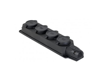 Zásuvka 4-násobná METESOLID samostatná IP44 černá