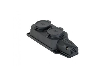 Zásuvka 2-násobná METESOLID samostatná IP44 černá