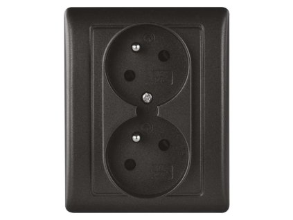 Zásuvka 2-násobná šíkmá antracit EMOS