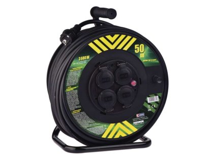 Prodlužovací kabel P084503 4 zásuvky 50m buben 3x2,5mm guma EMOS