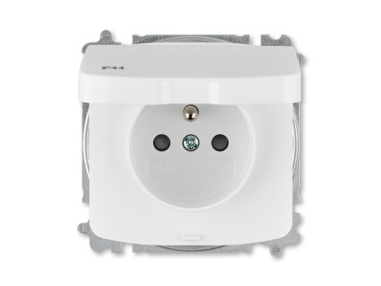 Zásuvka 1-násobná bezšroubová s víčkem bílá TANGO IP44
