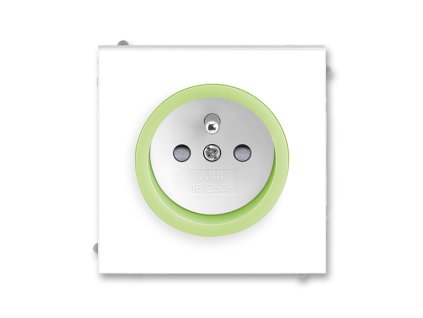 Zásuvka 1-násobná bezšroubová bílá/ledová zelená NEO
