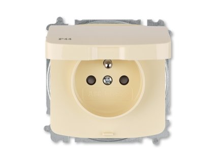 Zásuvka 1-násobná bezšroubová s víčkem slonová kost TANGO IP44