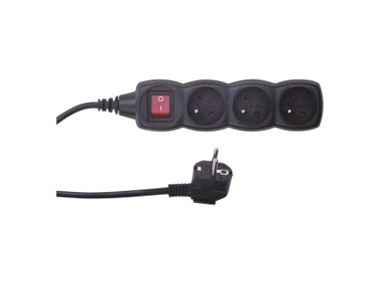 Prodlužovací kabel PC1315 3 zásuvky s vypínačem 5m černý