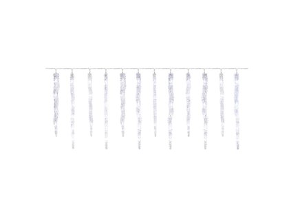 LED vánoční girlanda - rampouchy 12ks studená bílá 3,6m IP44