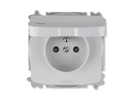 Zásuvka 1-násobná bezšroubová s víčkem šedá TANGO IP44