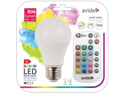 LED žárovka Smart LED Globe E27/9,7W/RGB+W s ovladačem AVIDE