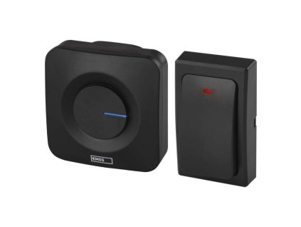 Zvonek bezdrátový P5729B 180m bezbateriový černý EMOS