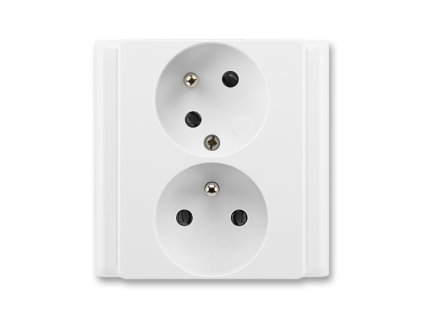 Zásuvka 2-násobná sřoubová vytočená polozapuštěná bílá SEZ