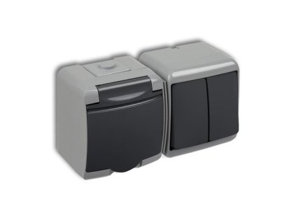 Kombinace zásuvka, vypínač č.5 šedá Junior Karlik