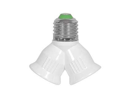 Redukce E27 DUPLEX plastová bílá