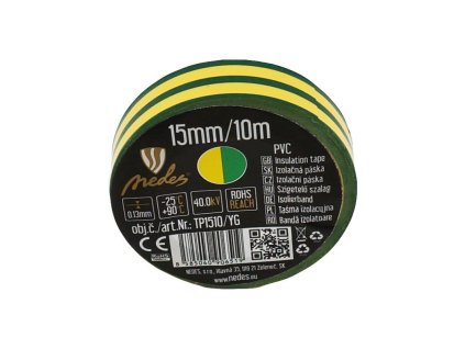 izolační páska 15mm/10m žluto/zelená NEDES
