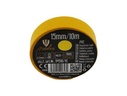 izolační páska 15mm/10m žlutá NEDES
