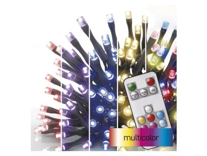 LED vánoční řetěz RGB, ovladač, časovač 16m IP44