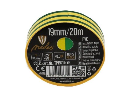 izolační páska 19mm/20m žluto/zelená NEDES