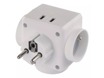 Zásuvka rozbočovací 3-násobná + 2×USB EMOS