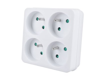 Zásuvka 4-násobná rozbočovací bílá Solight
