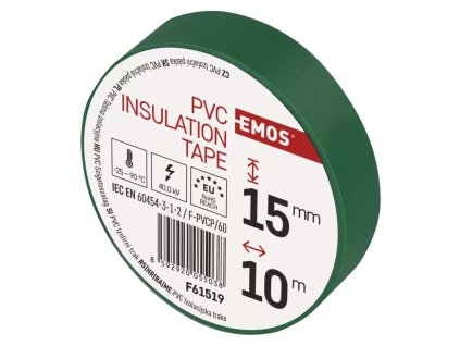 Izolační páska 15mm/10m zelená EMOS