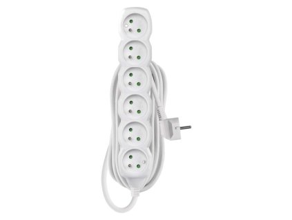 Prodlužovací kabel P0615R 6 zásuvek 5m bílý