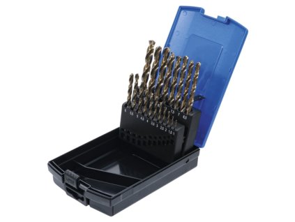 Spirálové vrtáky sada HSS-G M35 kobaltová ocel 1-10mm 19ks BGS