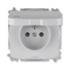 Zásuvka 1-násobná bezšroubová s víčkem šedá TANGO IP44
