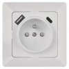 Zásuvka 1-násobná + 2xUSB (A+C) bílá EMOS