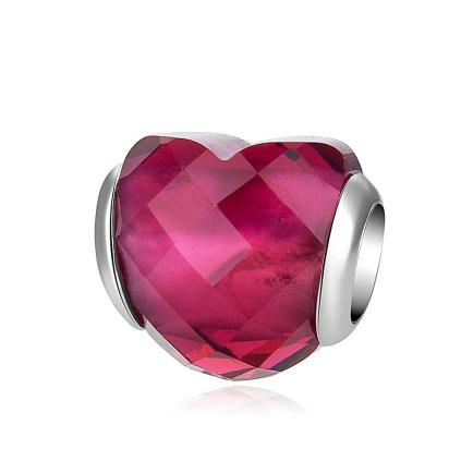 strieborny privesok na naramok purpurove srdce