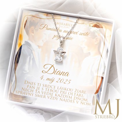 strieborny privesok trblietavý anjelik