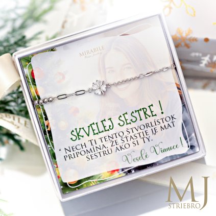 strieborny naramok vianocne stastie mirabile striebro 1