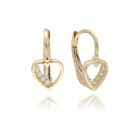 Detské náušnice na klasicke zapínanie srdiečka