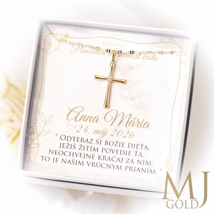 zlaty privesok krizik so zirkonom