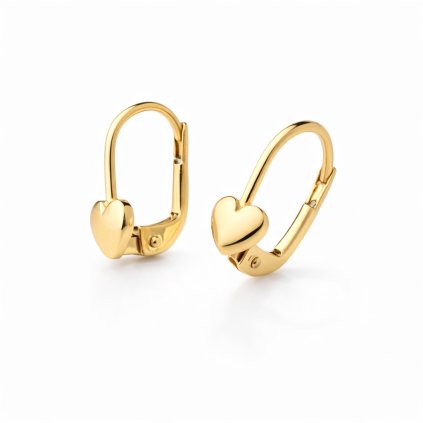 zlate detske nausnice klasicke srdiecka